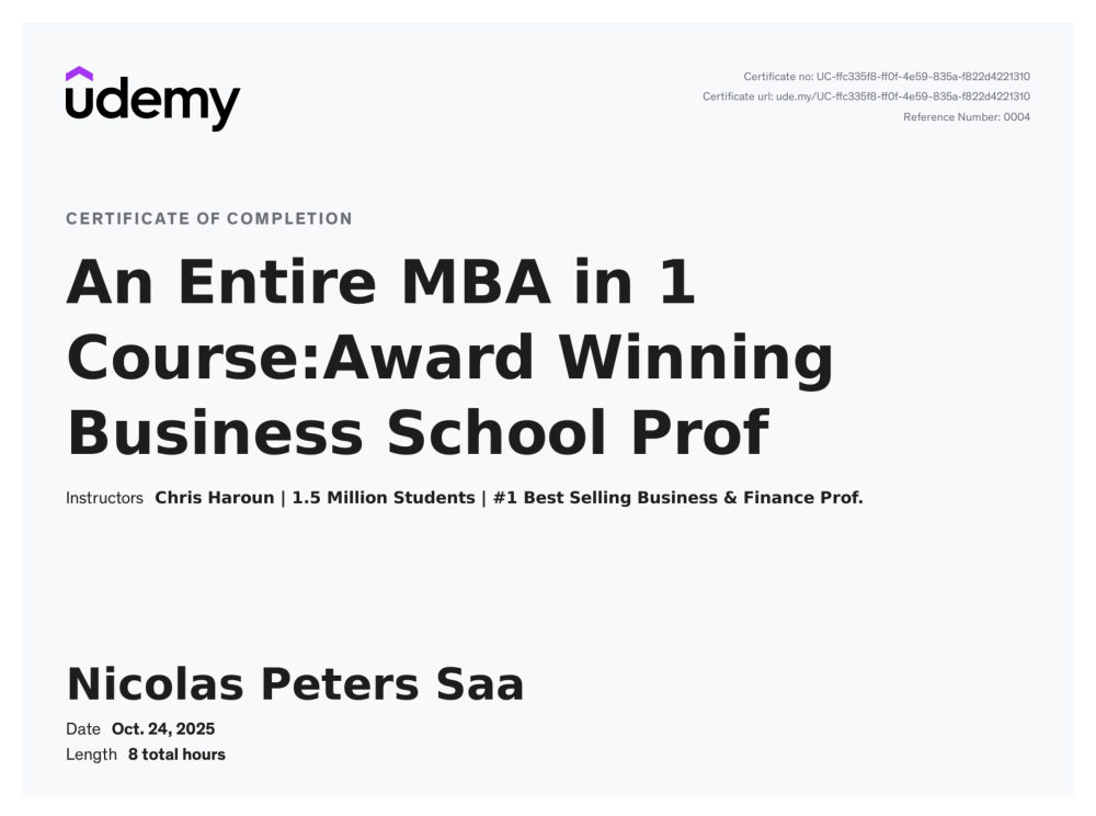 An Entire MBA in 1 Course